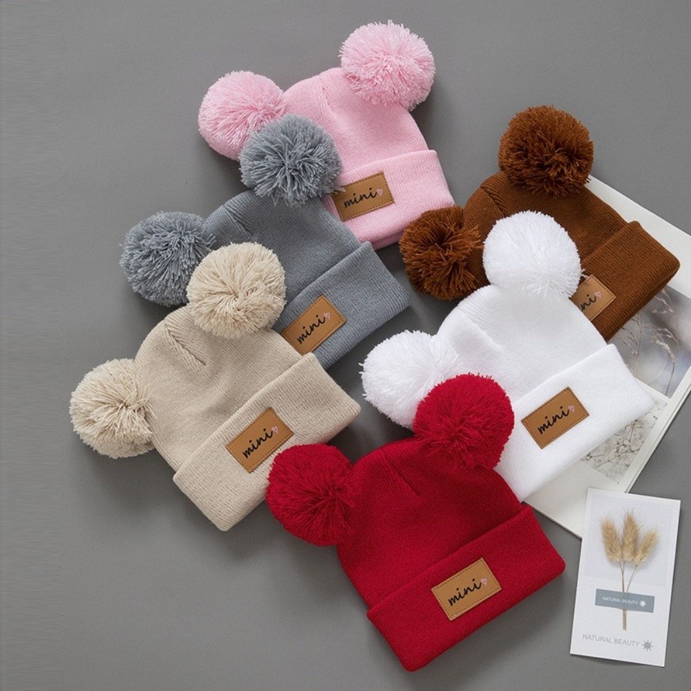 Вязаная шапка с двойным шарико – обзор и цена Baby Hat Beanie