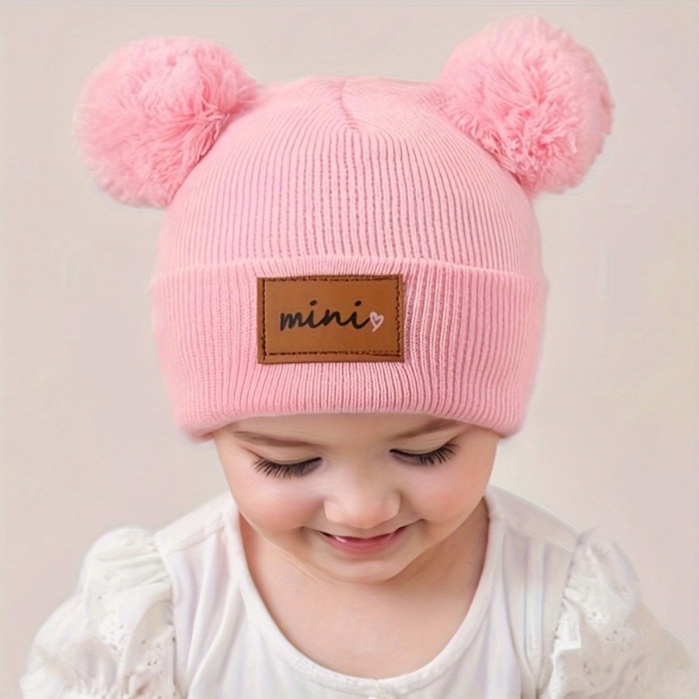 Вязаная шапка с двойным шарико – обзор и цена Baby Hat Beanie